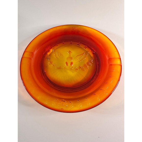 Vintage Mid Century Modern LE Smith Amberina Glass Ashtray – MCM Decor - Picture 1 of 6